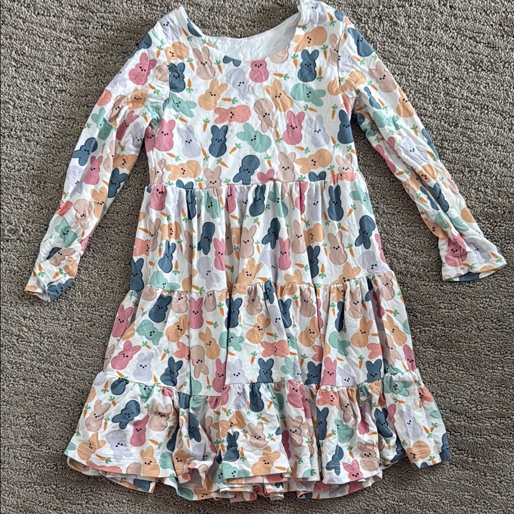 Colorful Peep Print Kids Toddler Girls Easter Dress